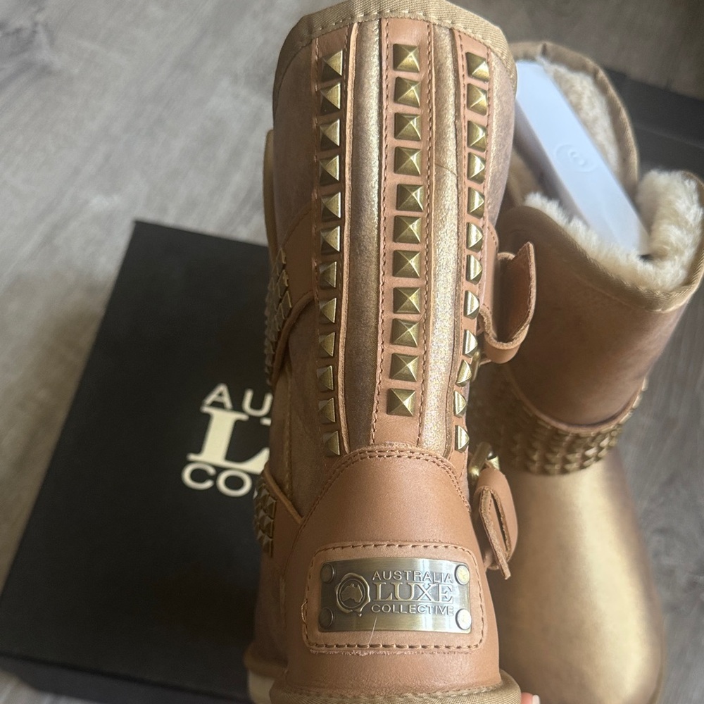 Australia Luxe Collective Gold Ankle Boots - Picture 7 of 13